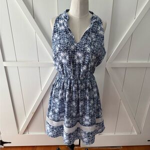 Maison Jules Navy and White Mini Dress
